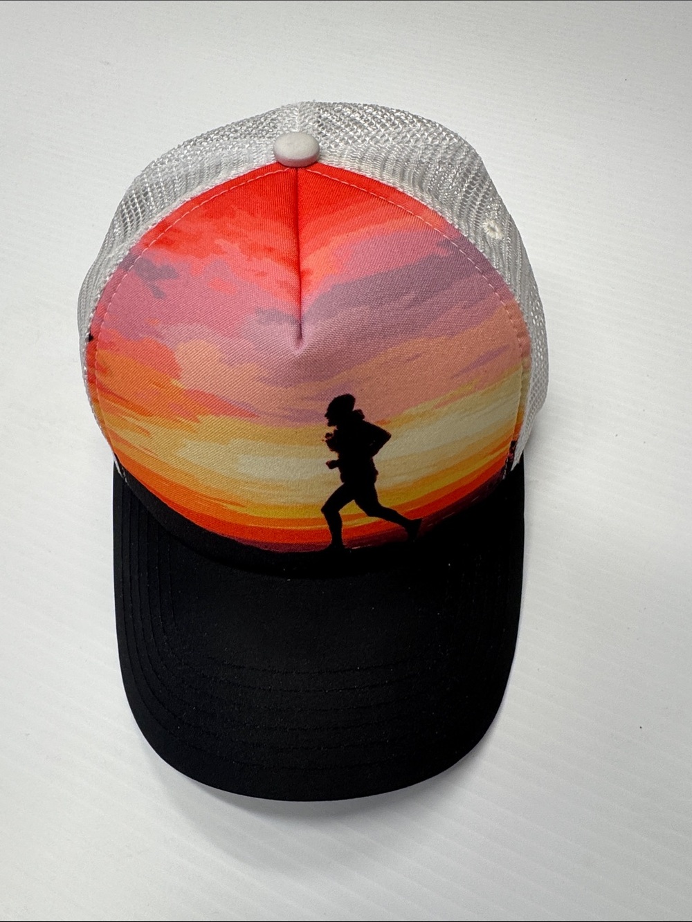 Bocogear Ultimate Direction Trucker Hat with Sunset Runner Design - Black & Pink